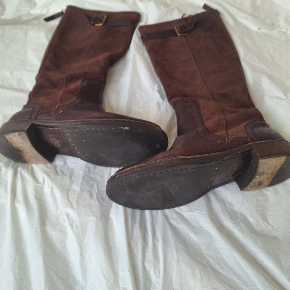 Ugg Castille Java Brown Suede Leather Riding Boot… - image 2